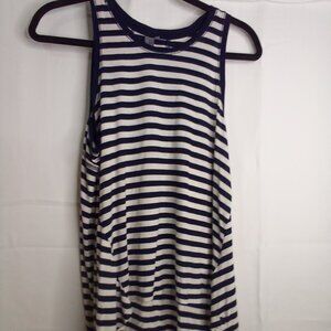 Sweaty Betty Blouse Tank Top Women S Sleeveless Stripe Blue White Damage